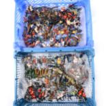 Two trays of lead painted military figure