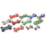 Twelve Dinky racing cars