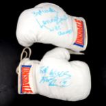 Pair of signed boxing gloves.