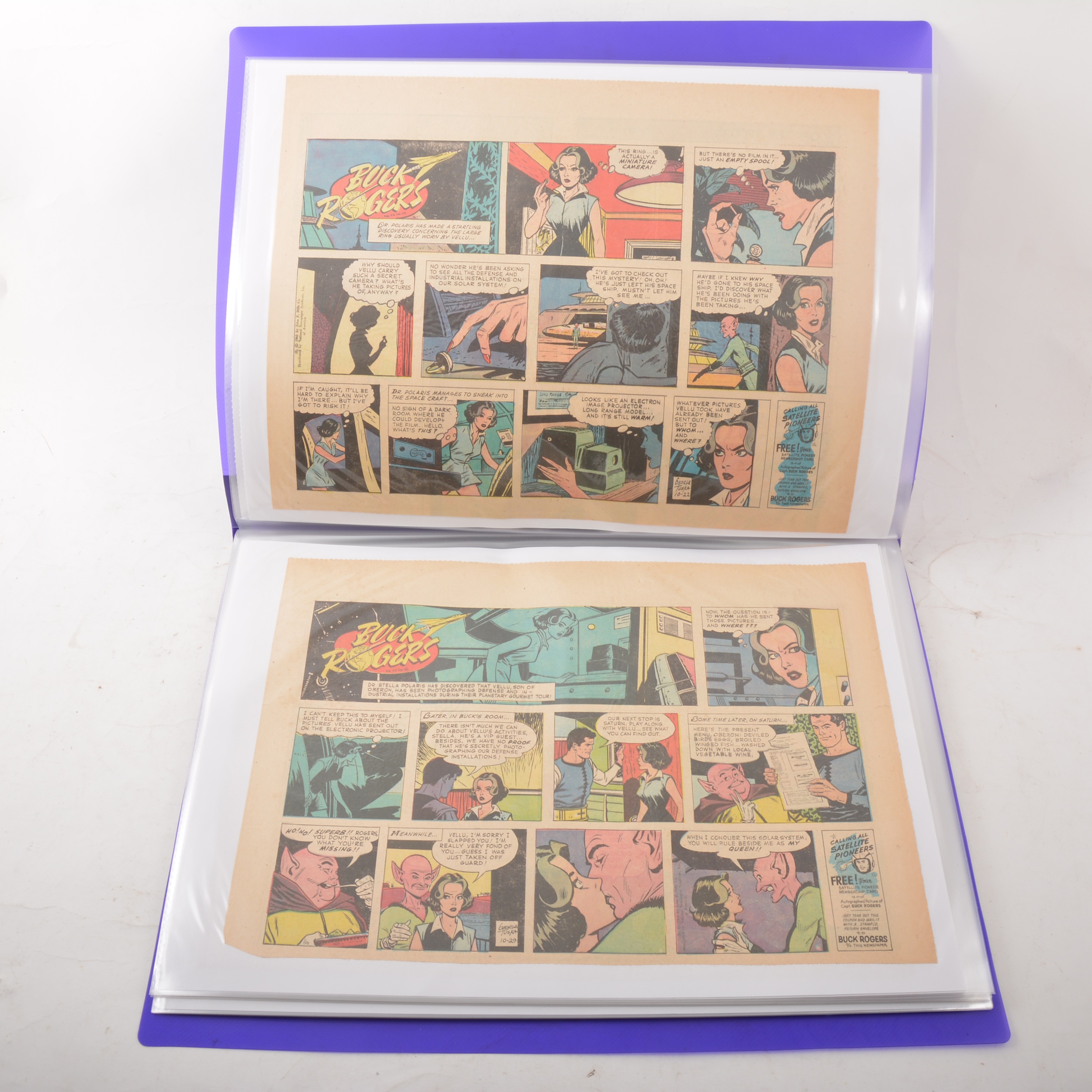 Three folders of Buck Rogers newspaper comic pages by George Tuska 1959 to 1965 - Image 12 of 14