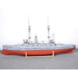 A large scratch-built model of a WW2 Navel military war ship