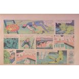 Three folders of Buck Rogers newspaper comic pages by George Tuska 1959 to 1965