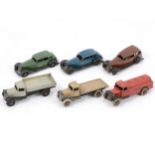 Six pre-war Dinky Toys