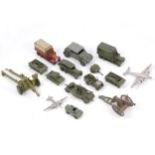 One tray of military Dinky and other die-cast models