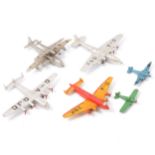 Six loose Dinky Toy aircraft