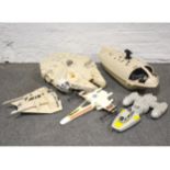 Five original Star Wars vehicle and spacecraft toys
