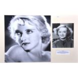 Bette Davis, signed photo, 24 x 18cm, mounted and framed