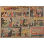 Three folders of Buck Rogers newspaper comic pages, The Sunday Sun Baltimore/Los Angeles Times 1942-