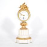 French mantel clock, cut glass, ormolu and marble case,