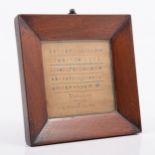 Small Victorian alphabet sampler, Cheltenham Female Orphan Asylum,