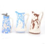 Parian Paul et Virginie jug and two others,