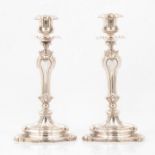 Pair of French silver candlesticks by Martial Fray.