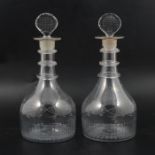 A pair of Irish Cork Glass Co. decanters ,