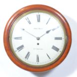 Victorian wall clock, signed John Bell, South Shields,
