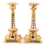 Pair of Royal Crown Derby candlesticks,