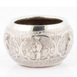 Egyptian white metal sugar bowl, marks possibly for Cairo 1919-1920.