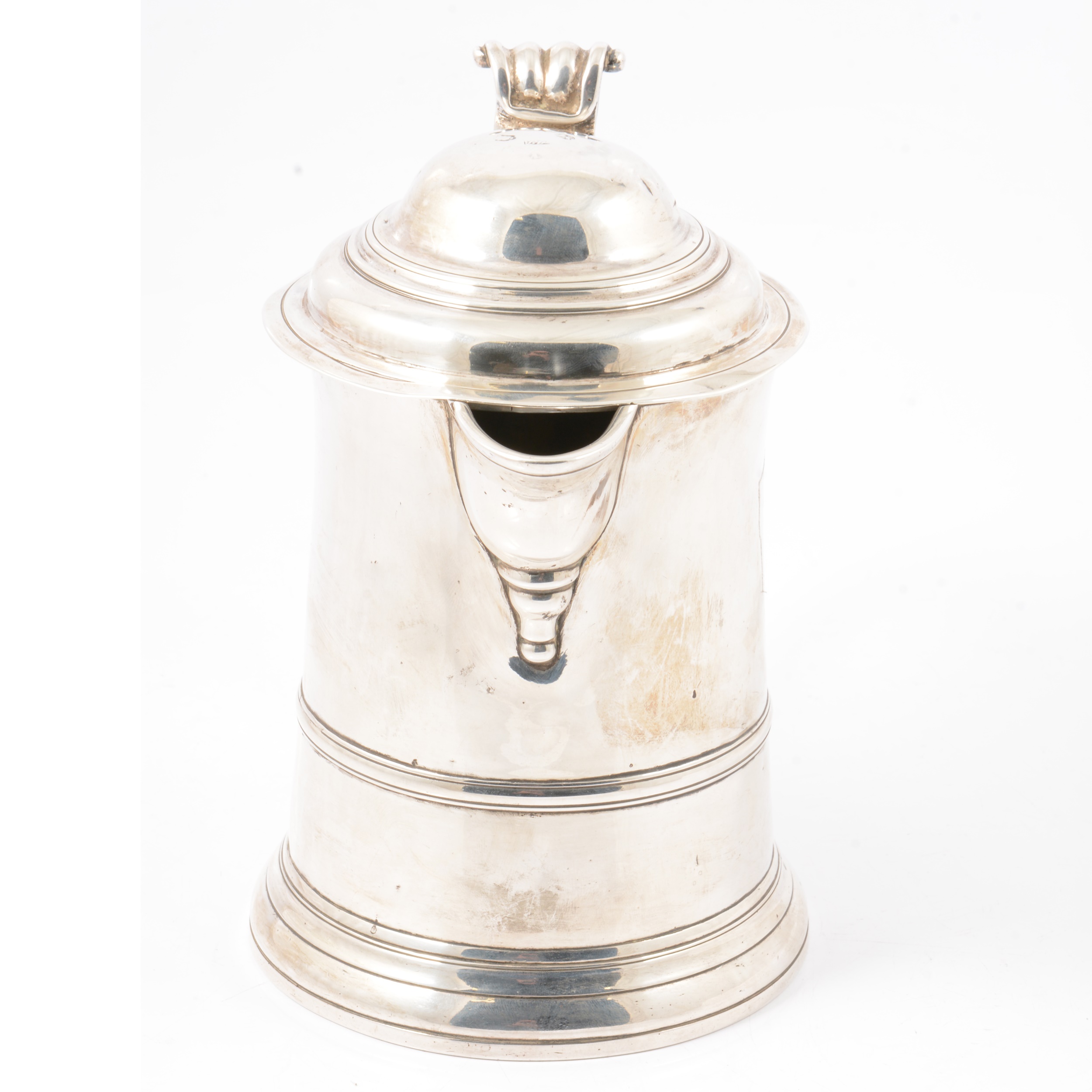 George II silver lidded tankard jug, John Bayley, London 1752. - Image 3 of 13
