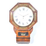 Victorian mahogany and brass inlaid Norfolk type wall clock, signed B. Emanuel, Peterborough