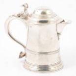 George II silver lidded tankard jug, John Bayley, London 1752.