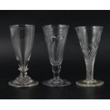 Three ale glasses,