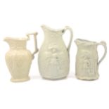 Stoneware Gleaner jug, Harvest jug and a Hops & Barley jug,