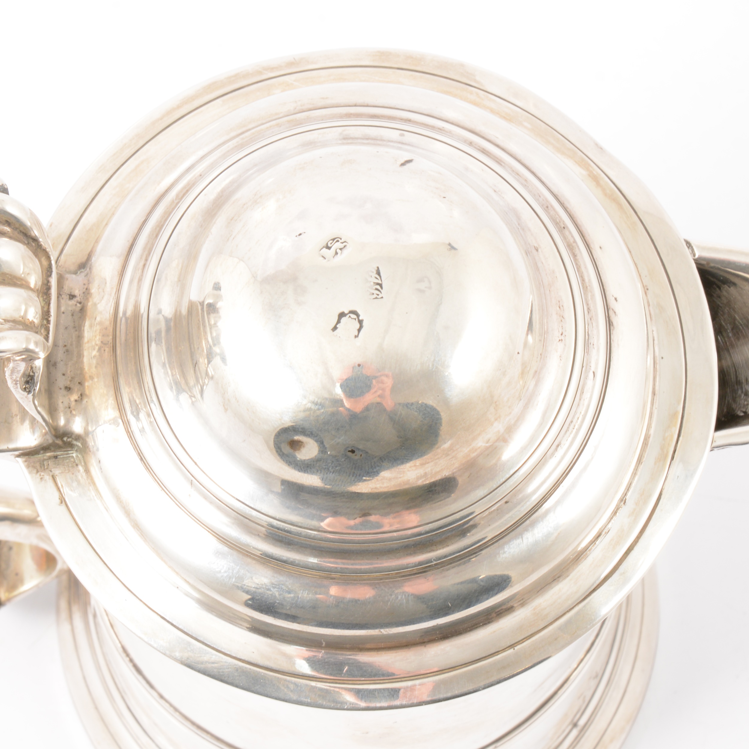 George II silver lidded tankard jug, John Bayley, London 1752. - Image 13 of 13