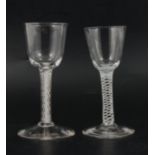 Two wine glasses,