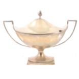 George III urn-shape pedestal sugar bowl, John Emes, London 1799.