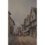 C J Keats - Butchers Row, Coventry 1814; and two other watercolours.