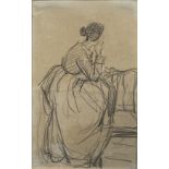 Ascribed to William Henry Hunt - Seated woman.
