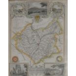 Five views and maps of Leicestershire and two Middle Eastern painted panels