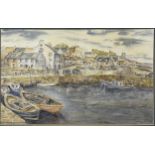 V Metcalfe, Harbour, watercolour and other pictures.