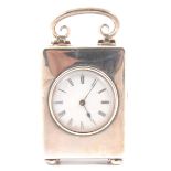 Silver cased carriage clock timepiece,