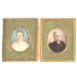 Two late Victorian tinted portrait miniatures.