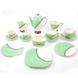 Royal Doulton Art Deco 'De Luxe' pattern coffee set.