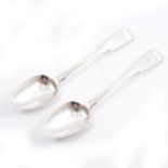 Pair of silver serving spoons by Joseph Hicks, Exeter 1817.