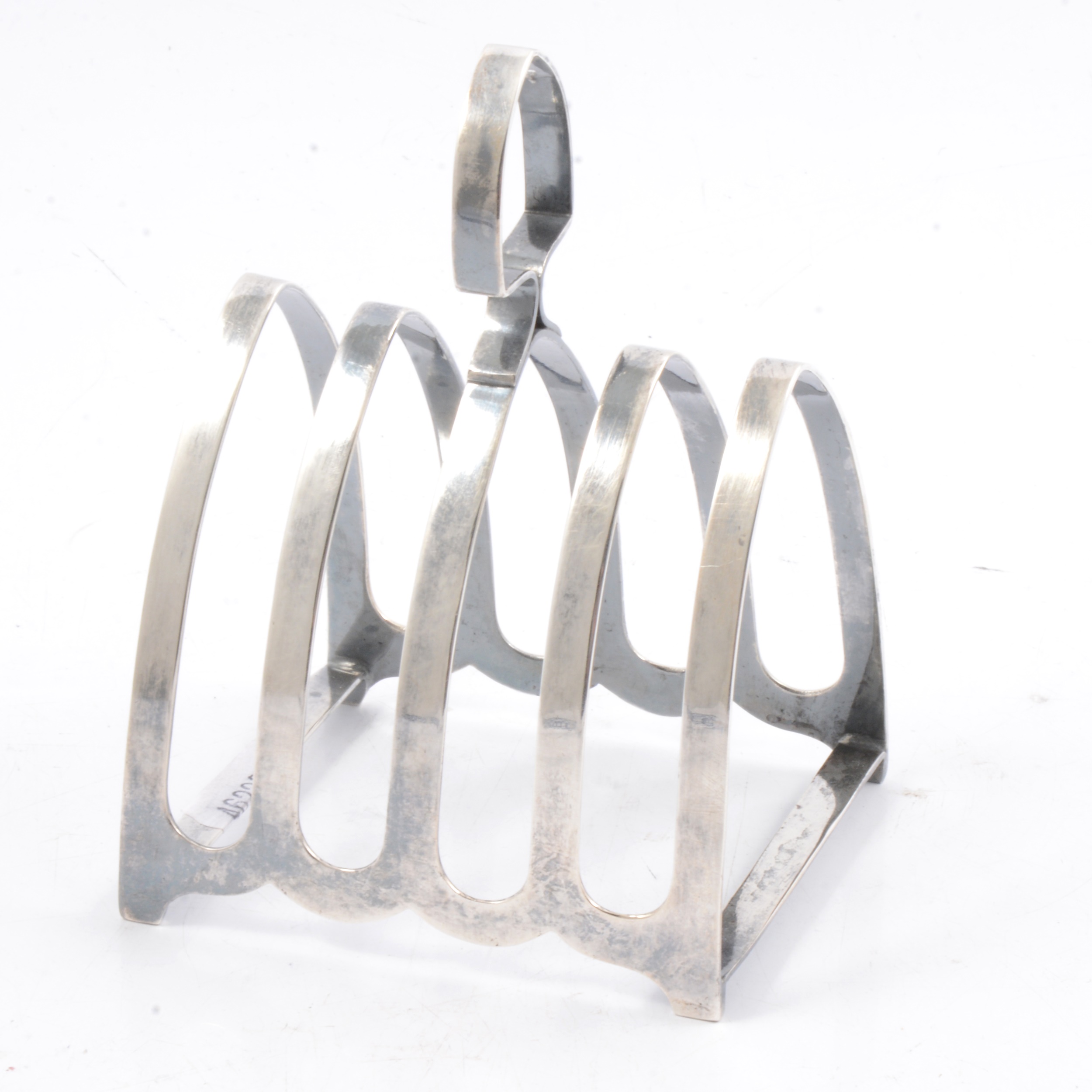 Silver toast rack, Lee & Wigfull (Henry Wigfull), Sheffield 1937.