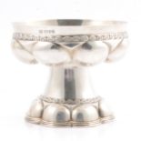Arts and Crafts shallow silver chalice, S Blanckensee & Son Ltd, Chester 1927.