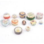 Halcyon Days, Crummles and other enamel boxes.