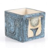 Troika Pottery Cube vase.
