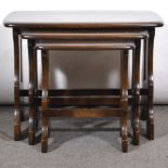Nest of three Ercol tables,