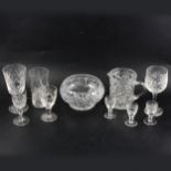 Waterford crystal commemorative bowl, and a collection of table crystal