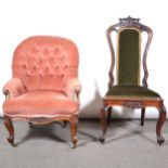 Two Victorian chairs,
