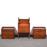 Pair of mahogany miniature chests and a walnut chest,
