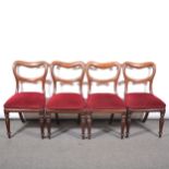 Set of four Victorian mahogany hoop-back dining chairs,