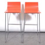 Pair of contemporary bar stools,