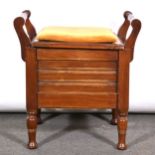 Edwardian walnut music stool,