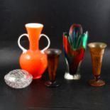 Five items of glassware.
