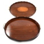 Two mahogany oval trays.