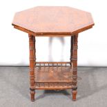 Victorian inlaid rosewood window table,
